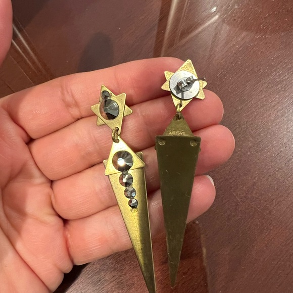 April Soderstrom vintage gold drop earrings - Picture 3 of 5